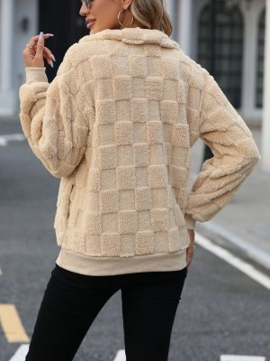 Stilla | Fluffy Pullover Med Lange Ærmer og Fjerde Dels Lynlås