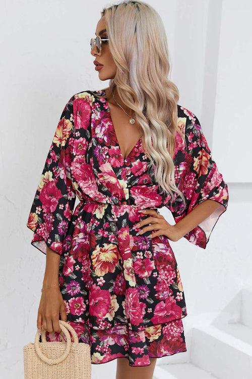 Stilla | Elsk Modigt Blomstret Print Mini Kjole