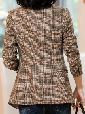 Stilla | Rutet Blazer Med Revers Og En Knap