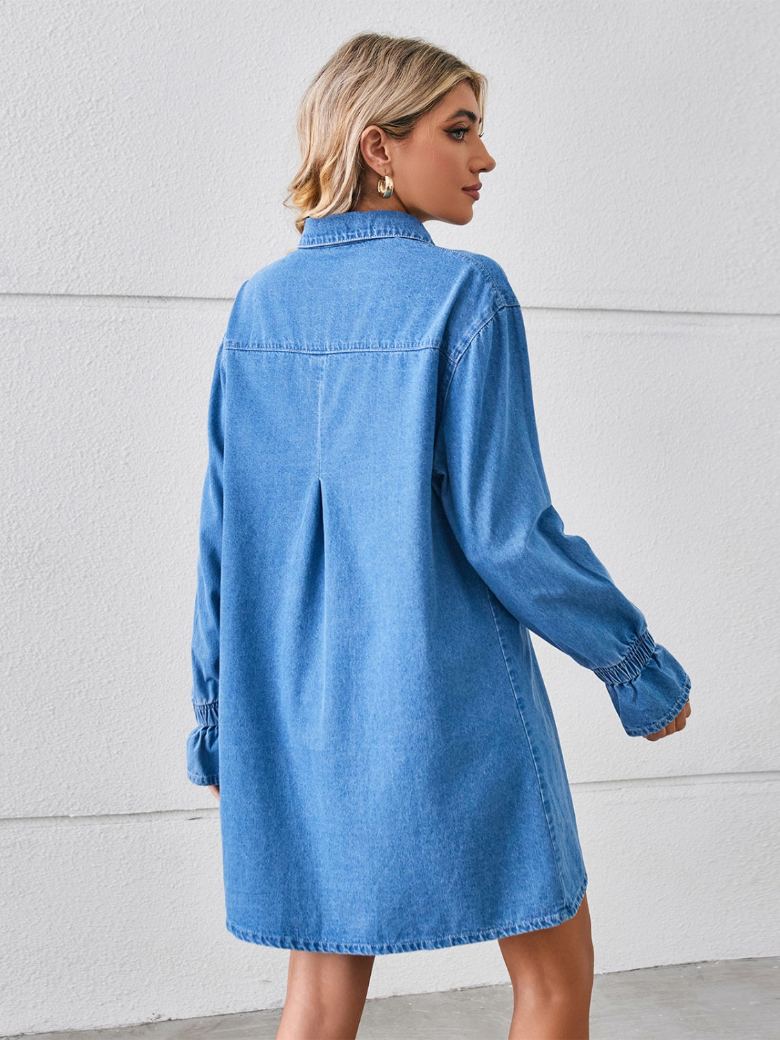 Stilla | Drop-Skulder Mini Denim Kjole