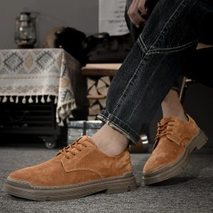 Stilla | Suede Derby Sko Med Stablet Såle