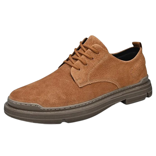 Stilla | Suede Derby Sko Med Stablet Såle