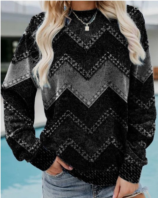 Stilla | Casual Sweatshirt Med Geometrisk Mønster