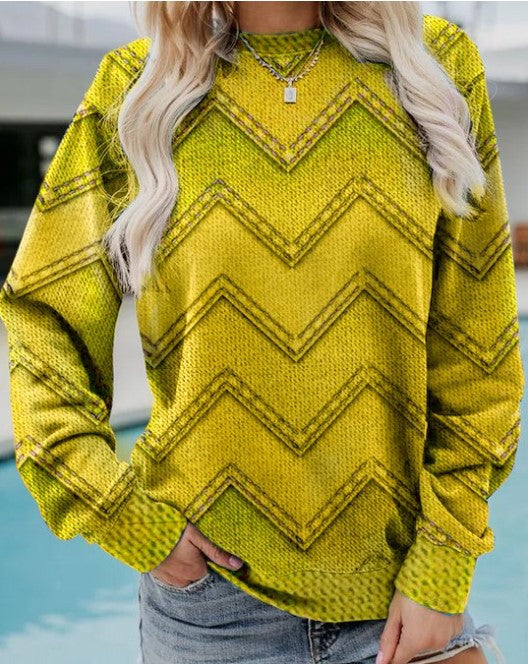 Stilla | Casual Sweatshirt Med Geometrisk Mønster