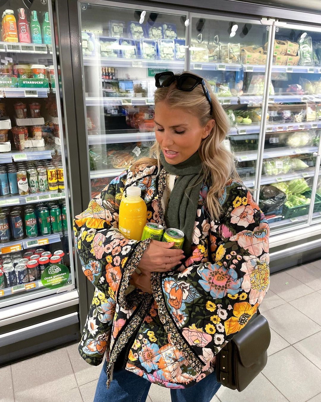 Stilla | Damejakke Polstret Med Blomsterprint