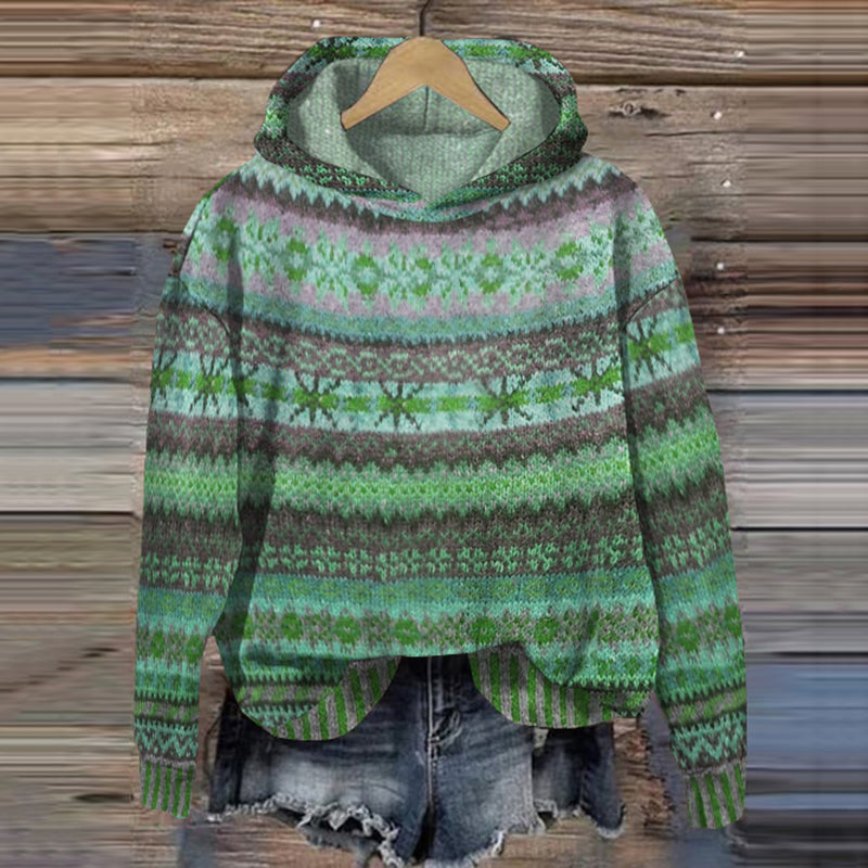 Stilla | Afslappet Print Hættetrøje Sweatshirt