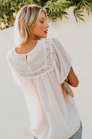 Stilla | Picture It Lace Swiss Dot Kort Ærme Til Toppen