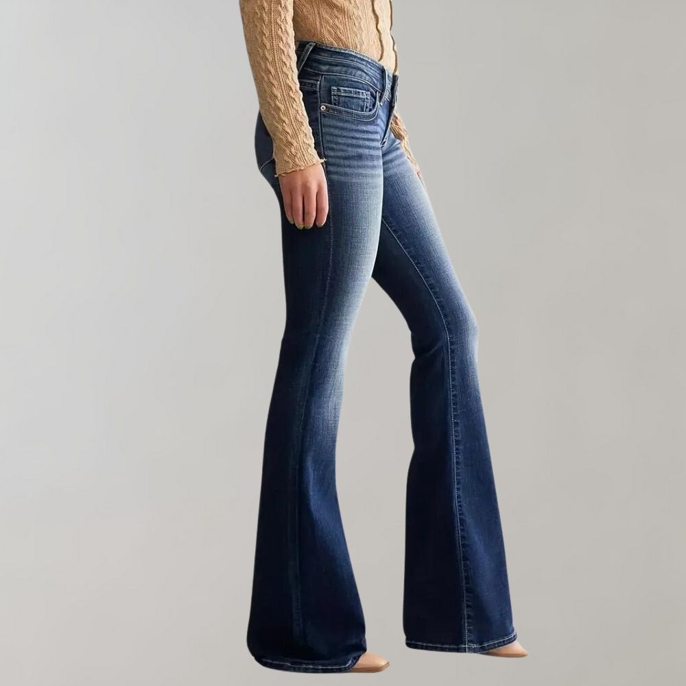 Stilla | Flare Jeans med Høj Talje Denim Klassisk & Elegant