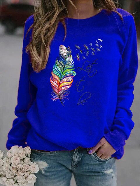 Stilla | Stilig Sweatshirt med Fjer-Motiv for Ultimativ Komfort Online
