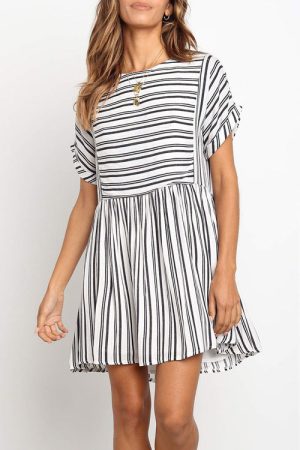 Stilla | by Your Side Striped Short Sleeve Mini Dress Online