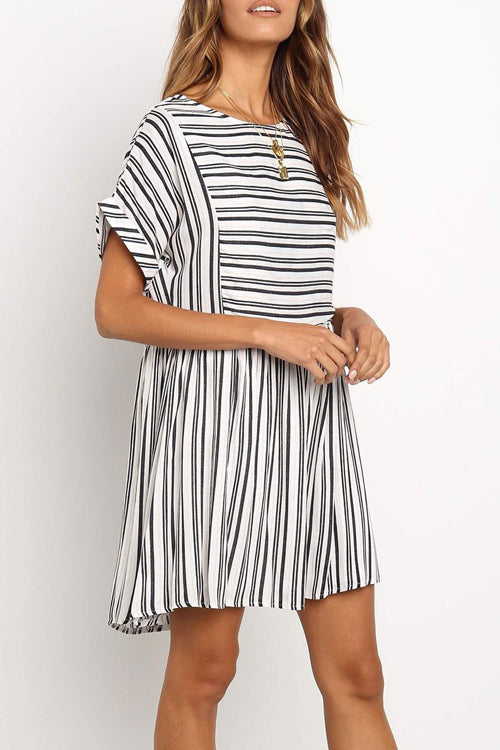 Stilla | by Your Side Striped Short Sleeve Mini Dress Online