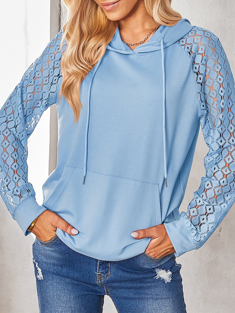 Stilla | Kvinders Hættetrøjer Modefuld Blonde Sammensætning Pullover Hættetrøje