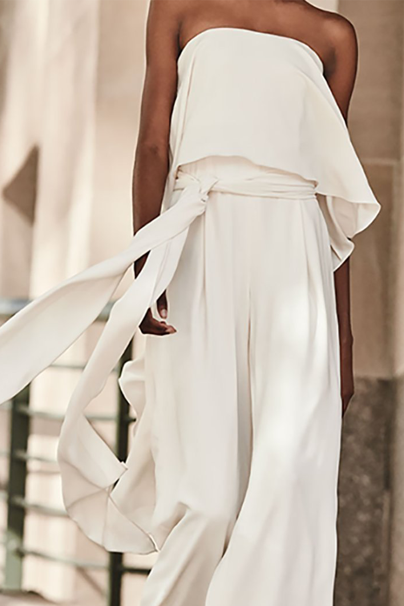 Stilla | Mode Solid Bandage Off Shoulder Straight Jumpsuits Online nu