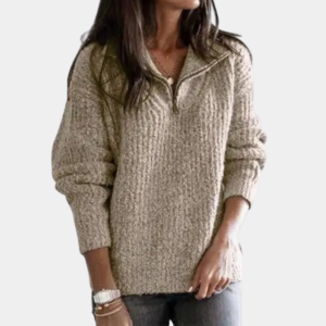 Stilla | Chic Comfort Sweater med halv lynlås til kvinder