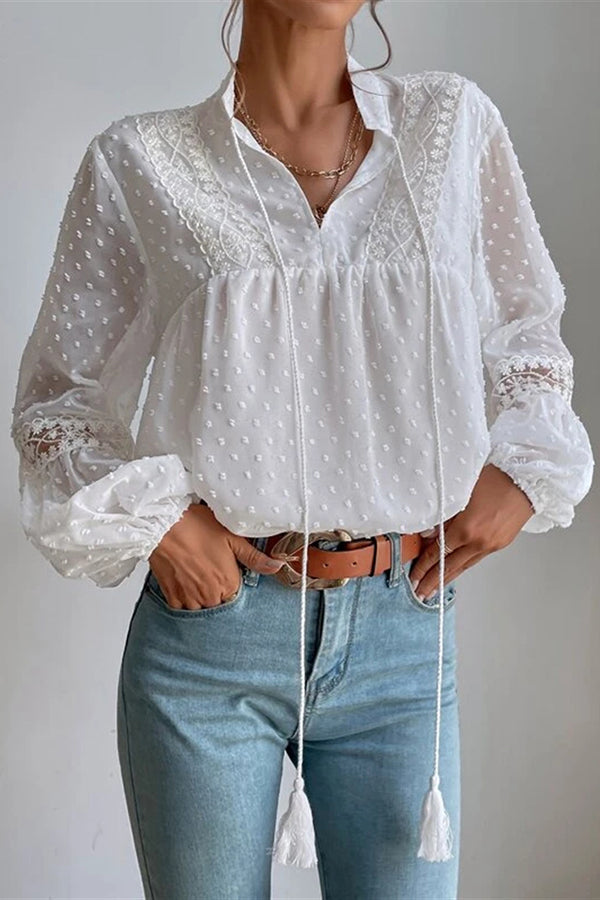 Stilla | Swiss Dot Babydoll Top Udsalg