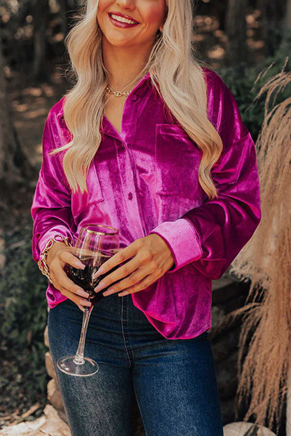 Stilla | Bluse Velvet Bluse Med Knaplukning Og Lommer