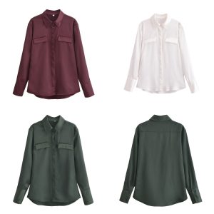 Stilla | Lys Forår Satin Bluse