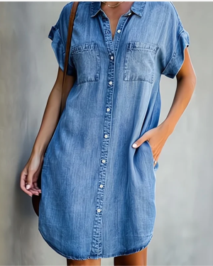 Stilla | Elegant Denimkjole på udsalg