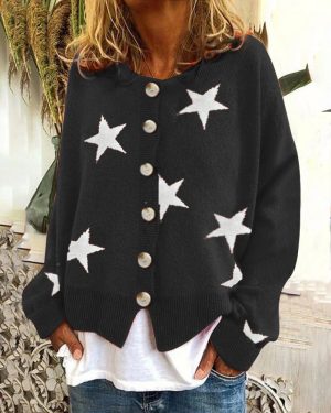 Stilla | Dame Cardigan Med Stjernebluse