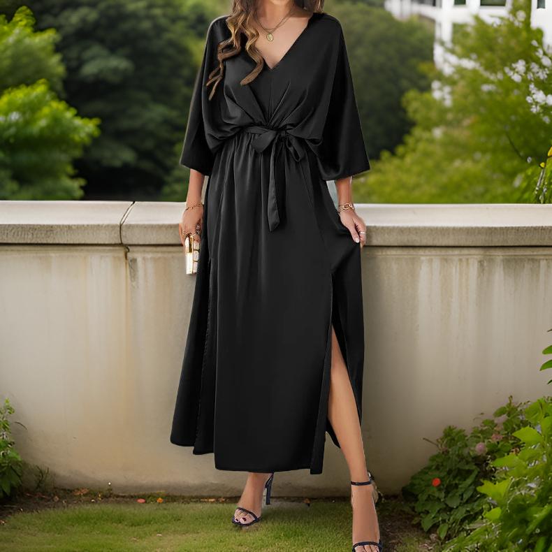 Stilla | Elegant Lang Kjole Med Slids