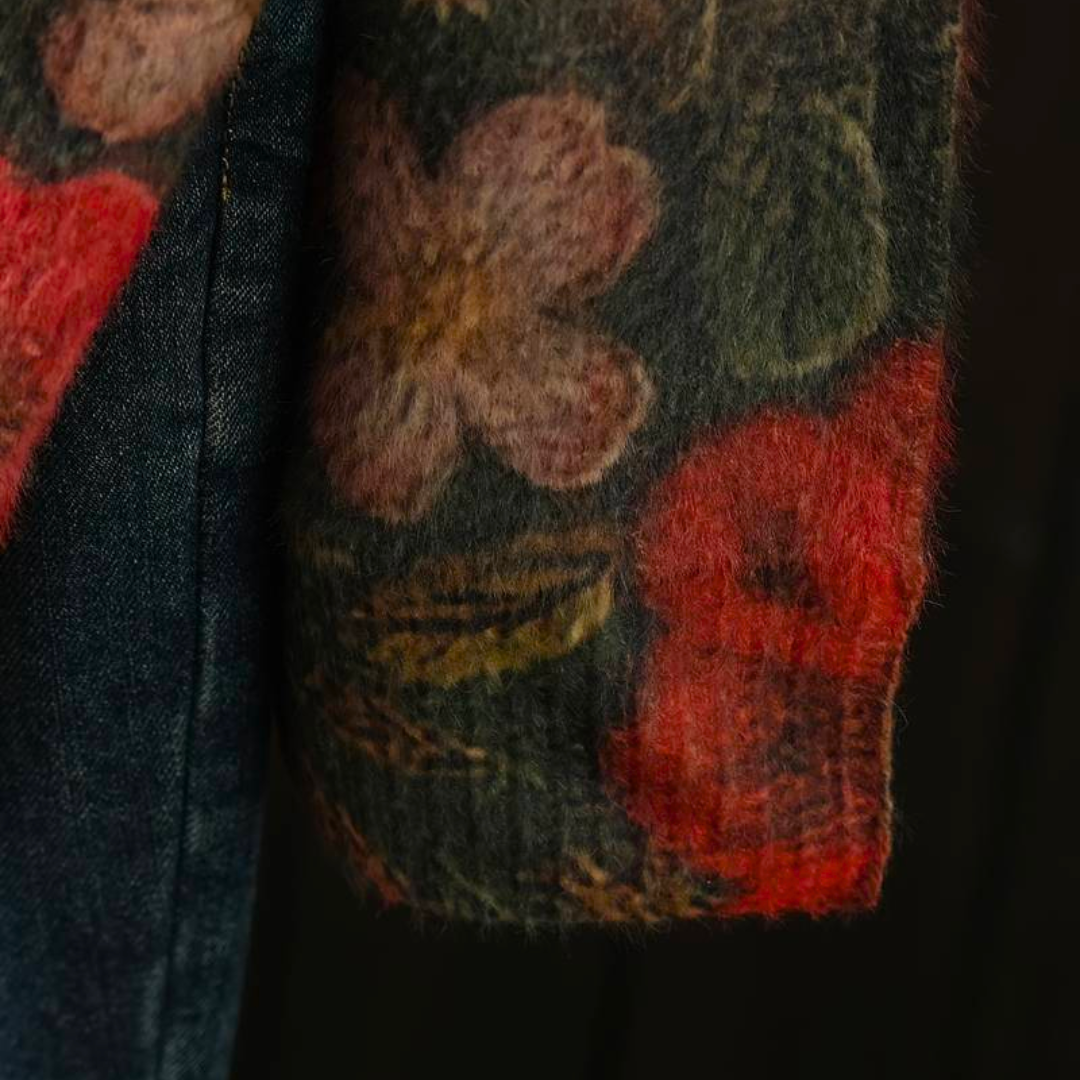 Stilla | Farverig Dame Blomsterpullover Online Hot Salg