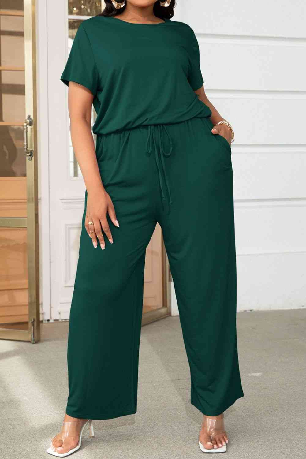 Stilla | Størrelse Drawstring Waist Kortærmet Jumpsuit