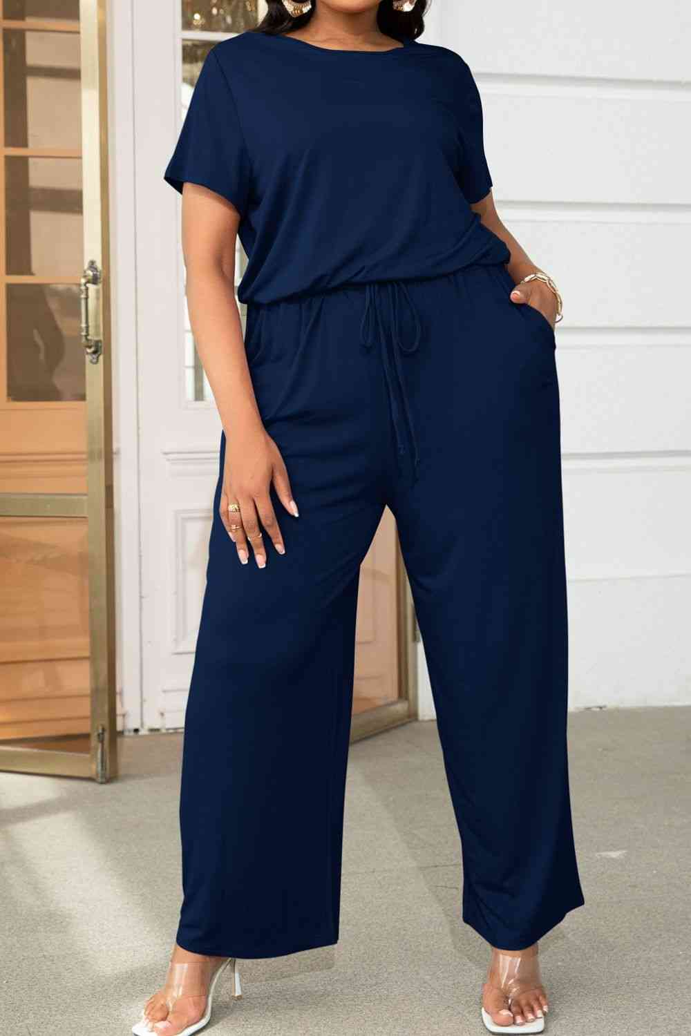 Stilla | Størrelse Drawstring Waist Kortærmet Jumpsuit