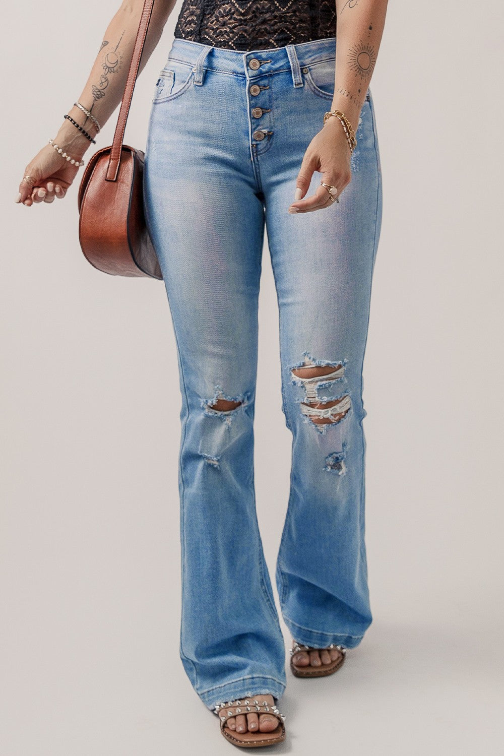 Stilla | Fly Distressed Flare Jeans