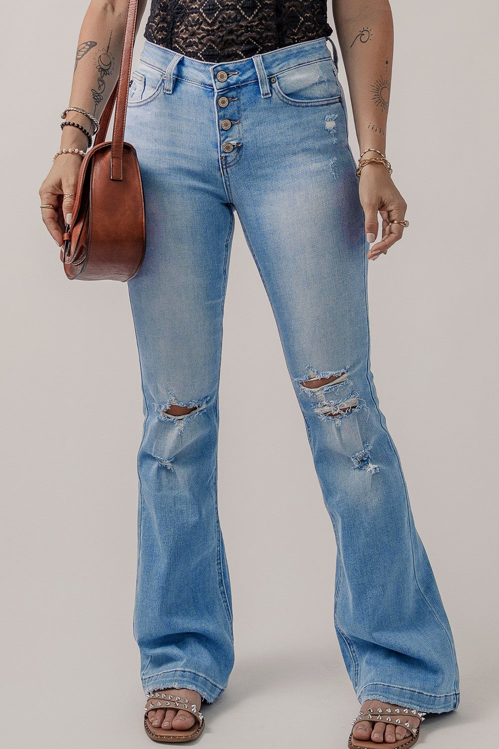 Stilla | Fly Distressed Flare Jeans
