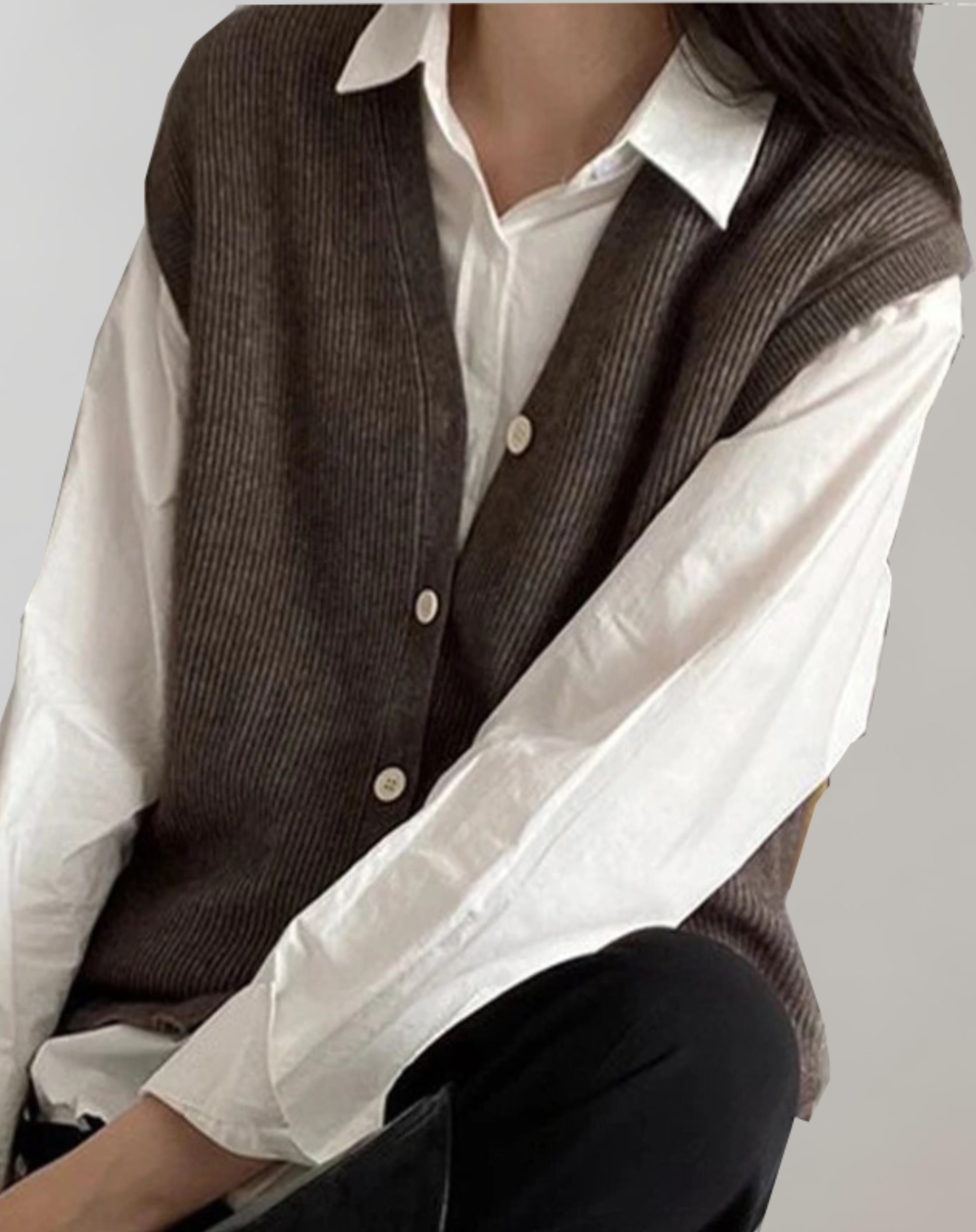 Stilla | Casual Strikvest Med Knapliste