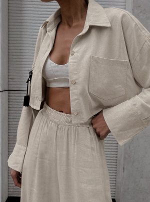 Stilla | Lækkert Outfit Med Langærmet Bukser Fashionable Krølledesign