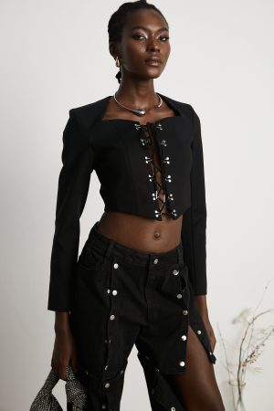 Stilla | Snøre Cropped Jakke