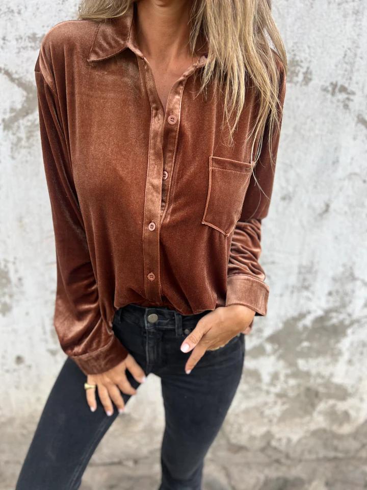 Stilla | Vintage Velvet Skjorte Tendencias Velvet Mode