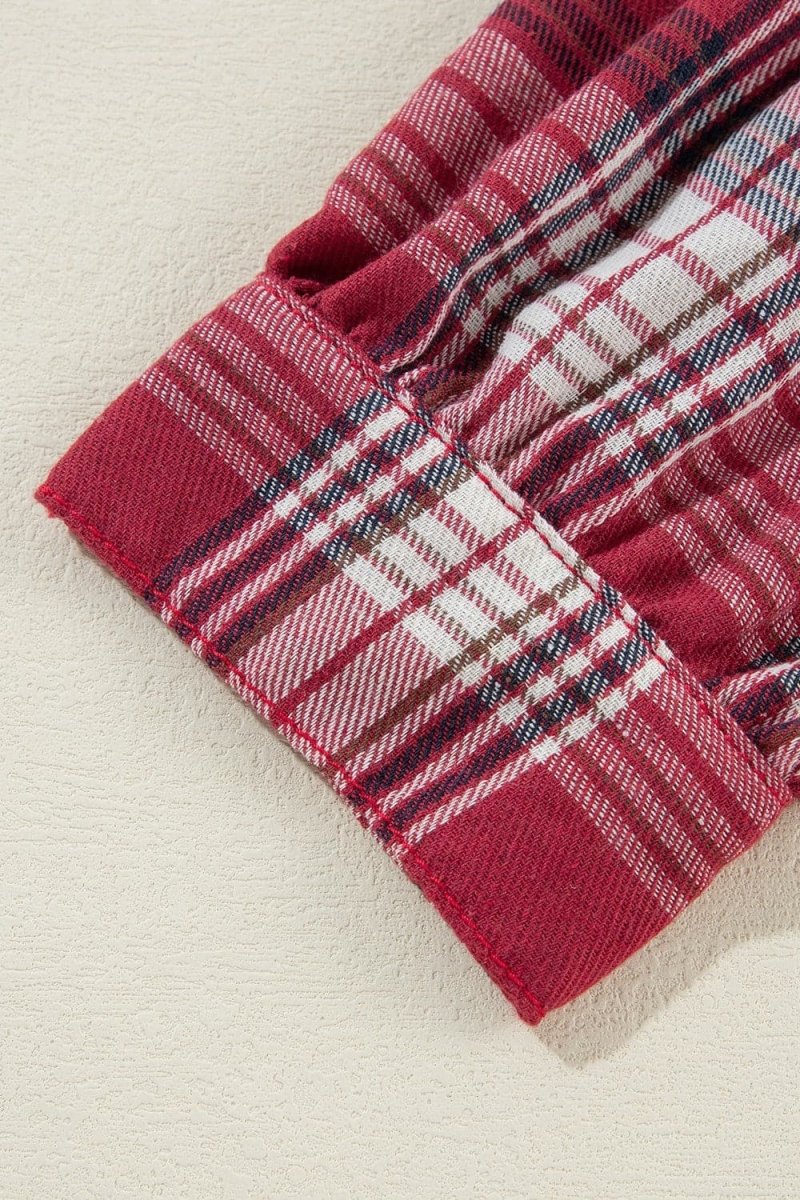 Stilla | Hem Drawstring Plaid Denim Jakke til Kvinder