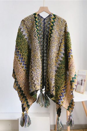 Stilla | Boho Hæklet Kimono Med Frynser Mode