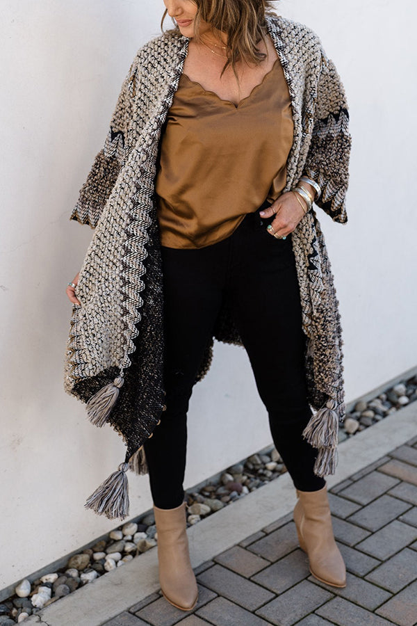 Stilla | Boho Hæklet Kimono Med Frynser Mode