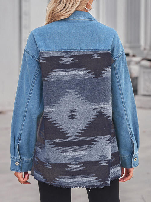 Stilla | Raw Hem Knapper Denim Jakke