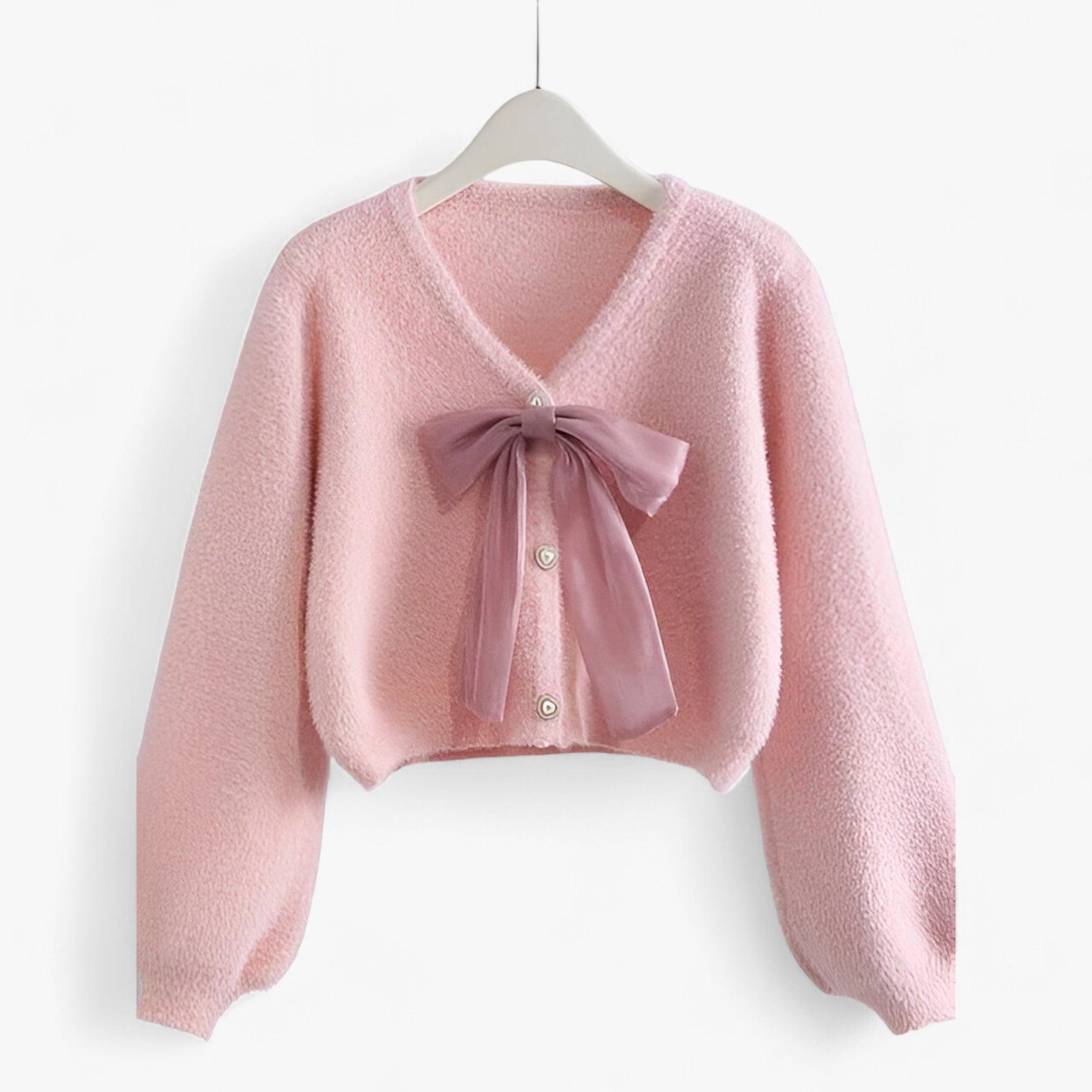 Stilla | Smuk pink strikjakke