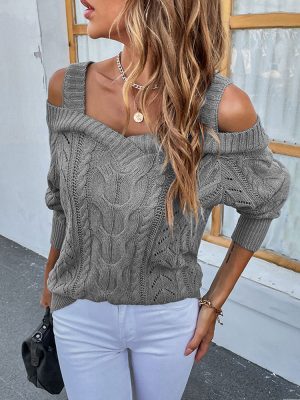 Stilla | Zoé Grå Off the Shoulder Trøje Til Et Elegante Look på udsalg