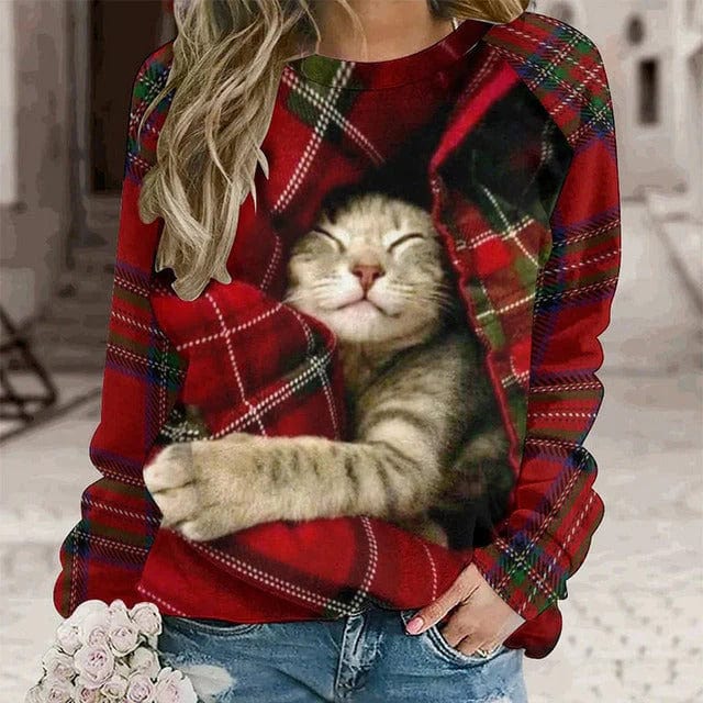 Stilla | Casua Sweatshirt med Katteprint