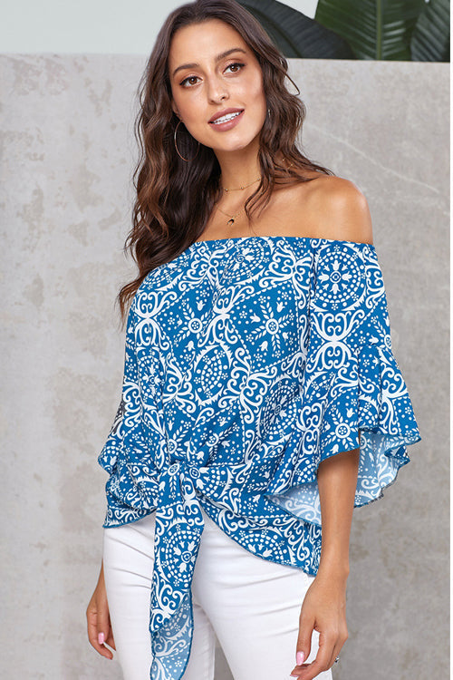 Stilla | Style Spotting Off the Shoulder Print Til Toppen Online Hot Salg