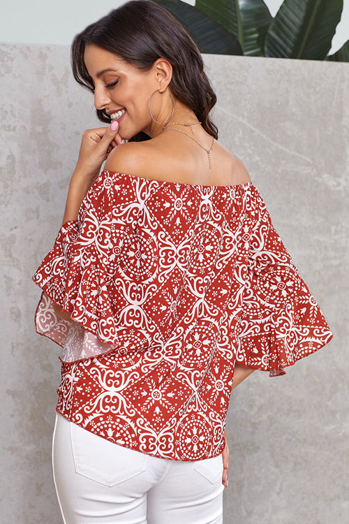 Stilla | Style Spotting Off the Shoulder Print Til Toppen Online Hot Salg