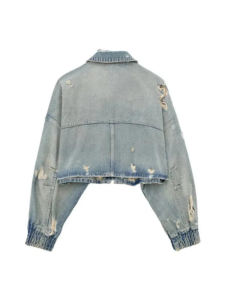 Stilla | Jeansjakke i Used-Look