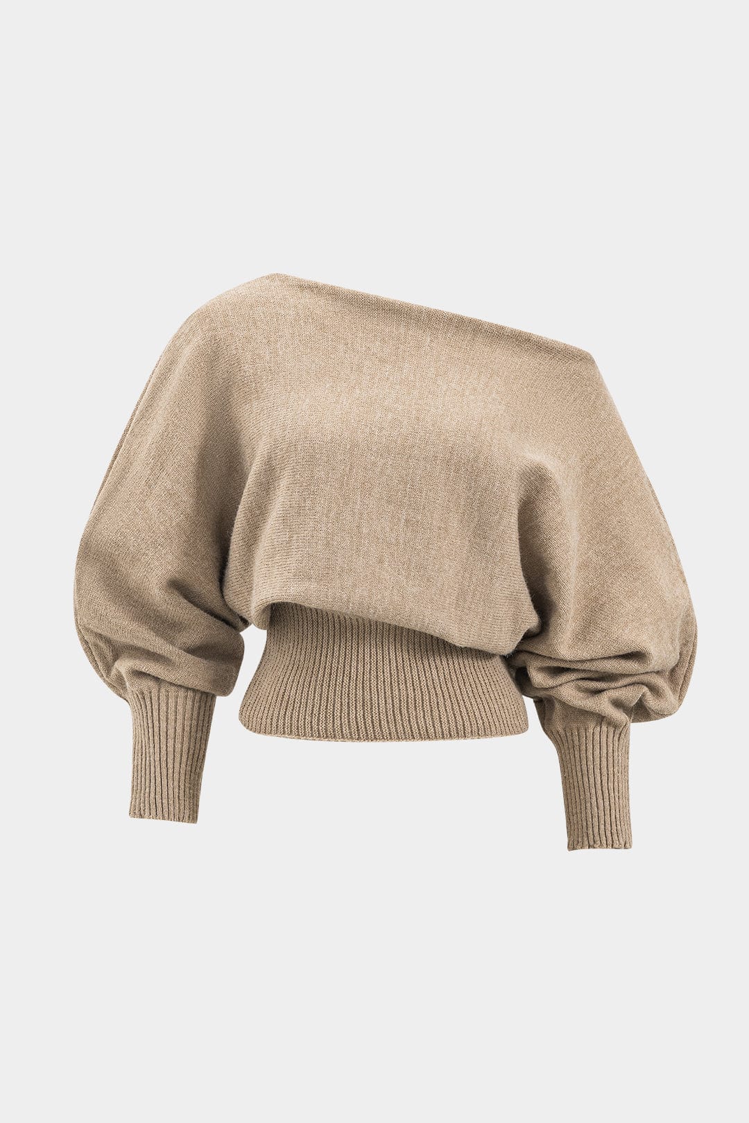 Stilla | Stilfuld Strik to Dels Sæt Med One Shoulder Trøje & Højtaljede Shorts Levere
