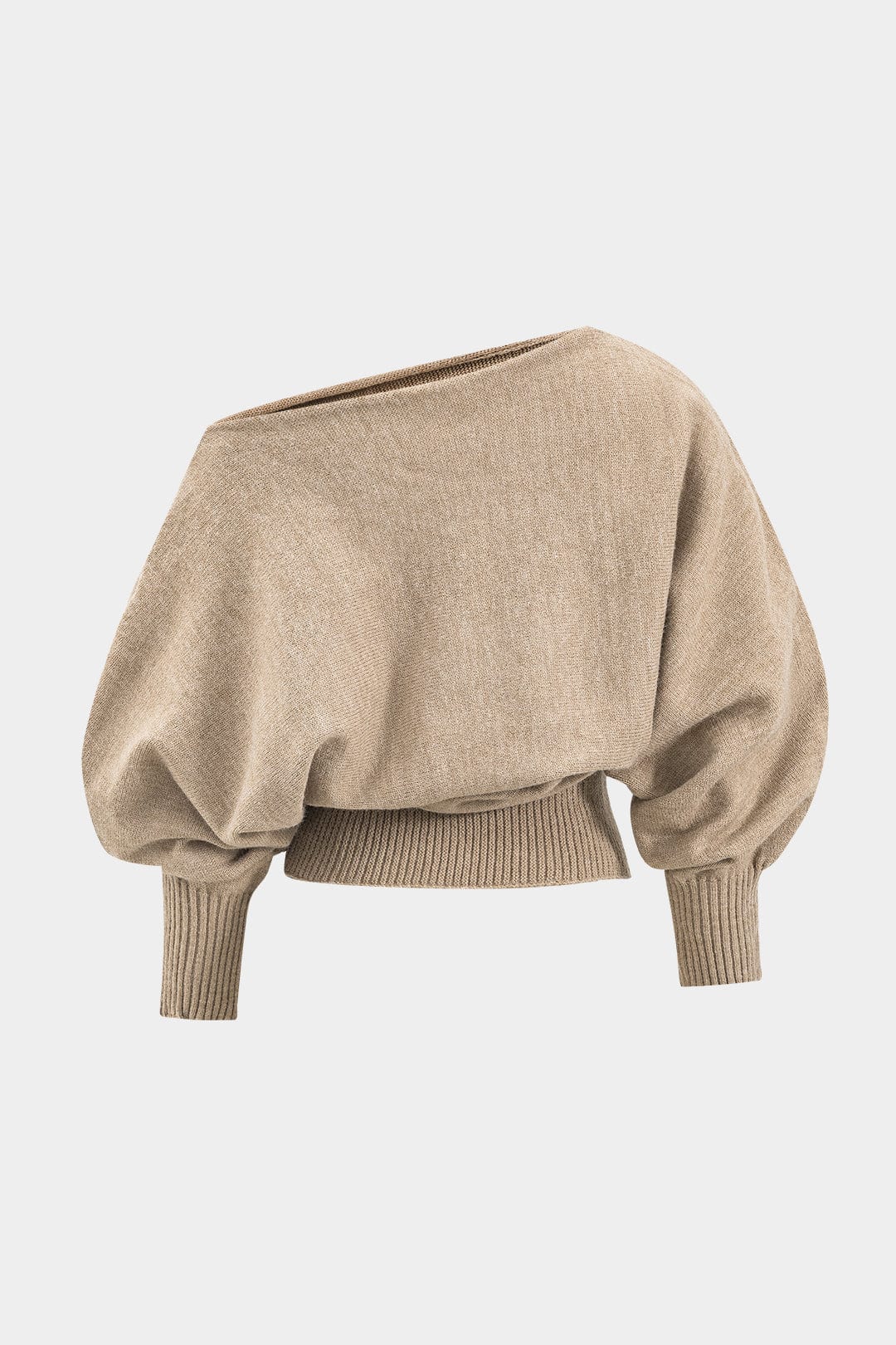 Stilla | Stilfuld Strik to Dels Sæt Med One Shoulder Trøje & Højtaljede Shorts Levere