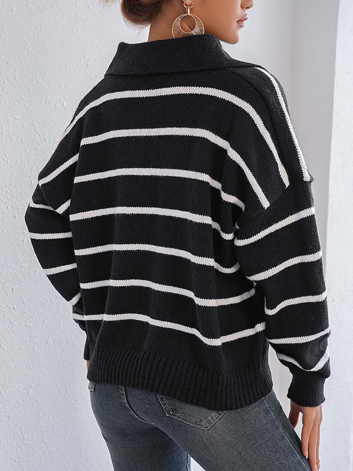 Stilla | Stribet Pullover Med Lange Ærmer og Johnny Krave