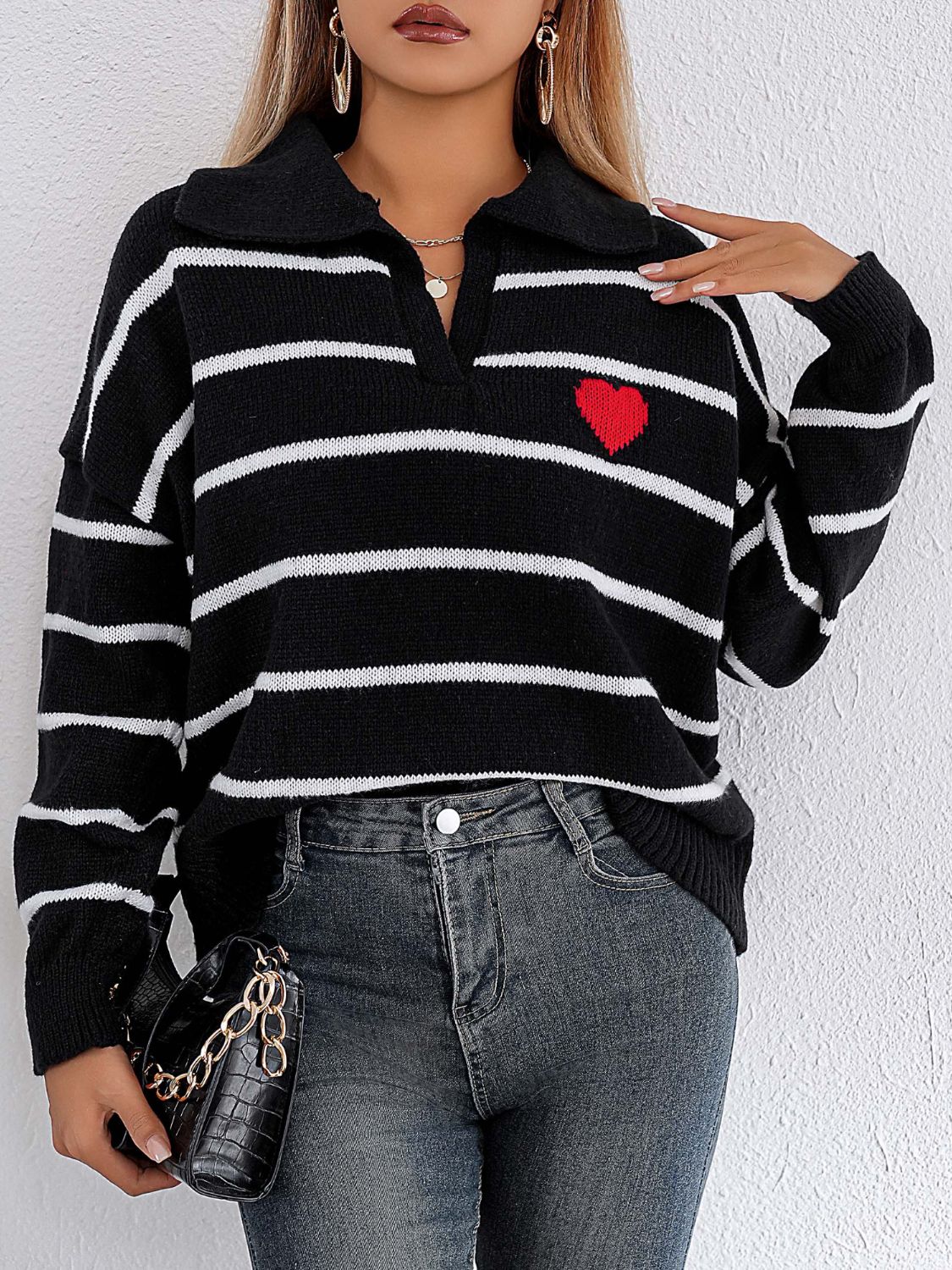 Stilla | Stribet Pullover Med Lange Ærmer og Johnny Krave