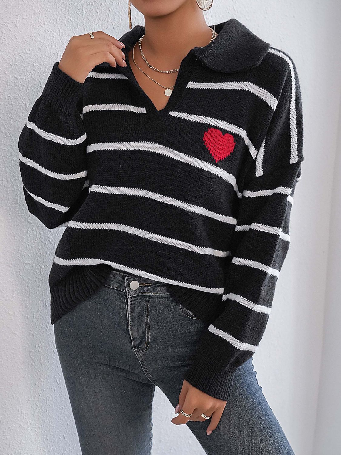 Stilla | Stribet Pullover Med Lange Ærmer og Johnny Krave