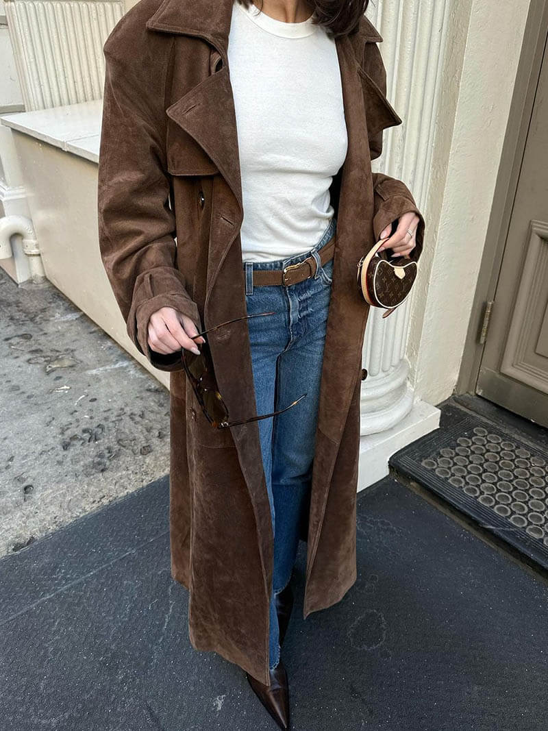 Stilla | Suede Belted Trenchcoat Mode