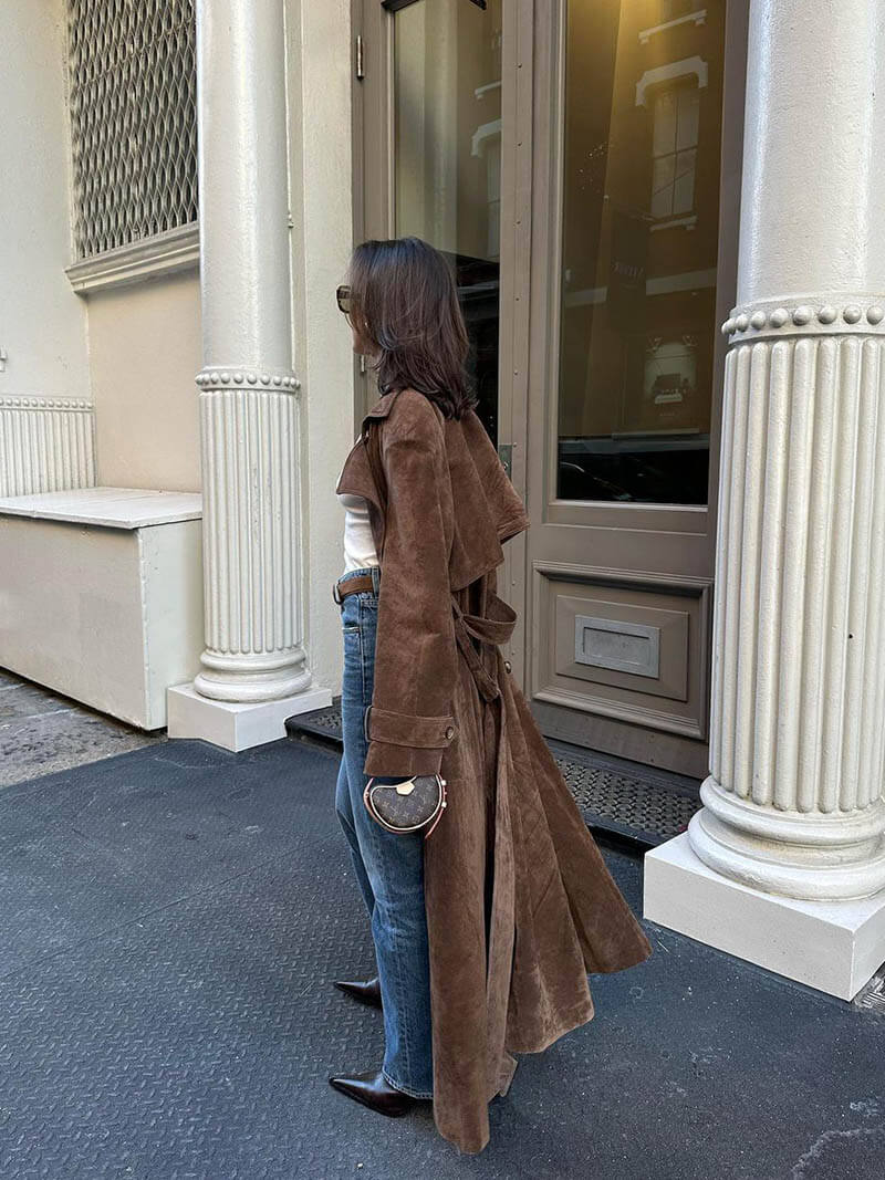 Stilla | Suede Belted Trenchcoat Mode